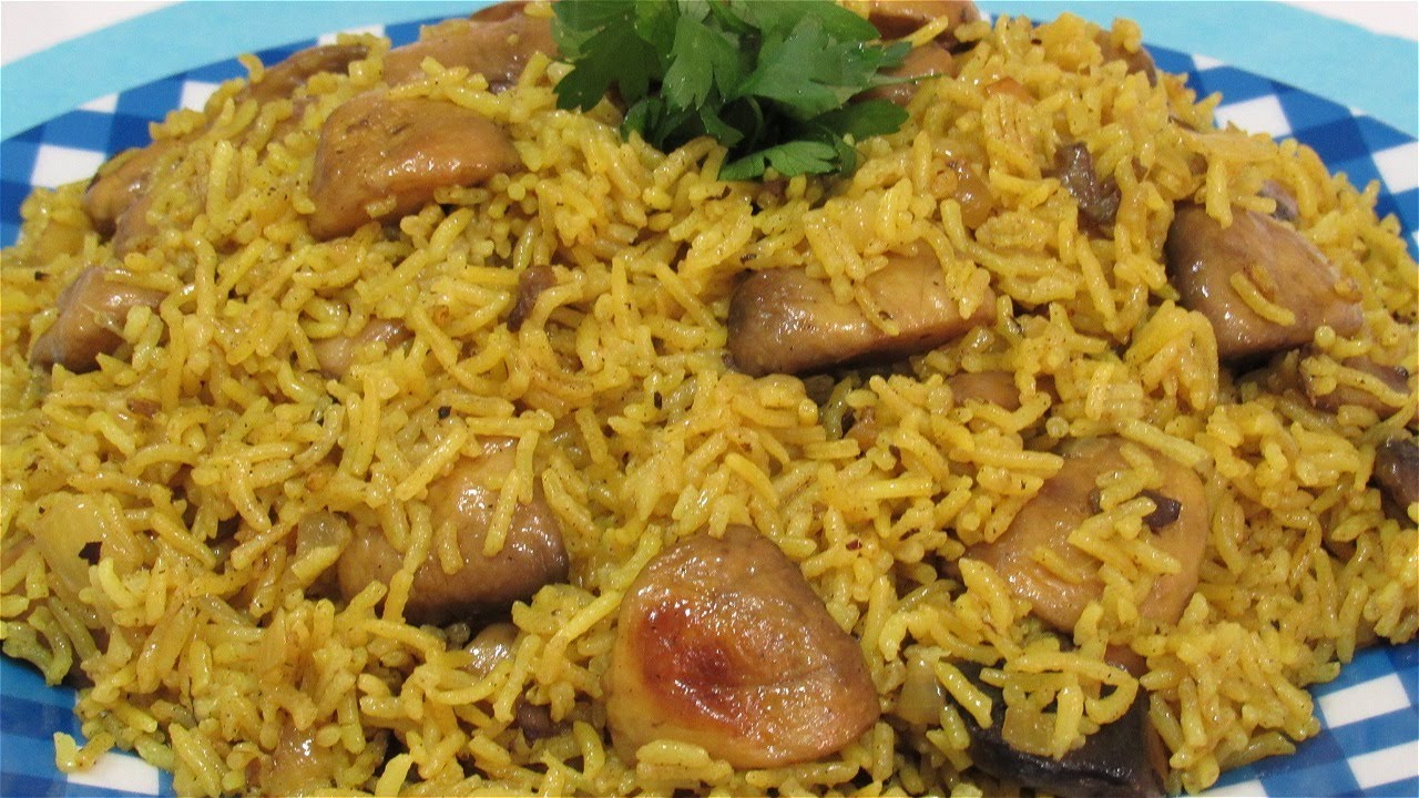 رز مفلفل بالفطر الارز بالمشروم يحضر بطريقة سهلة وسريعة غداء او عشاء رائع