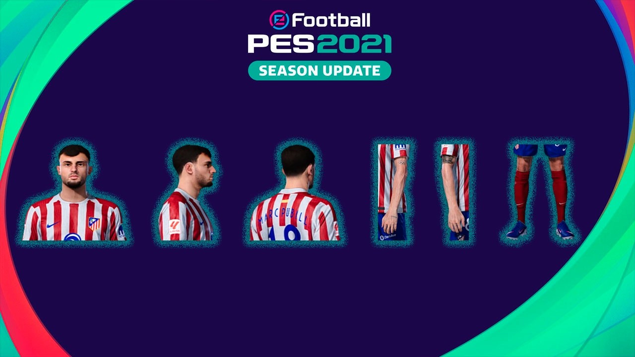 Marc Pubill + Tattoo 100% convertido do eFootball 2025 Compat&iacute;vel com todos Patchs - Pes2021
