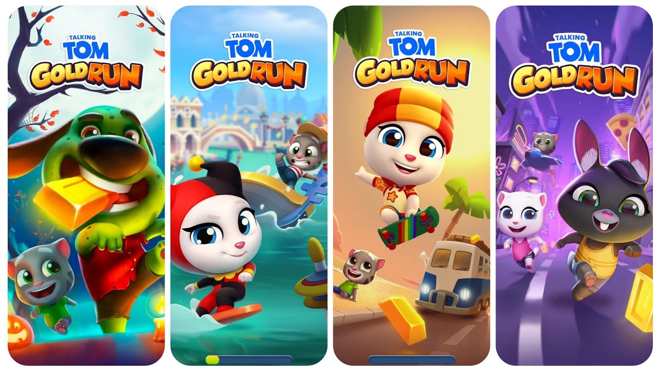 Talking Tom Gold Run Halloween Update vs Venice Canals Update vs Skateboard Update vs Becca Update