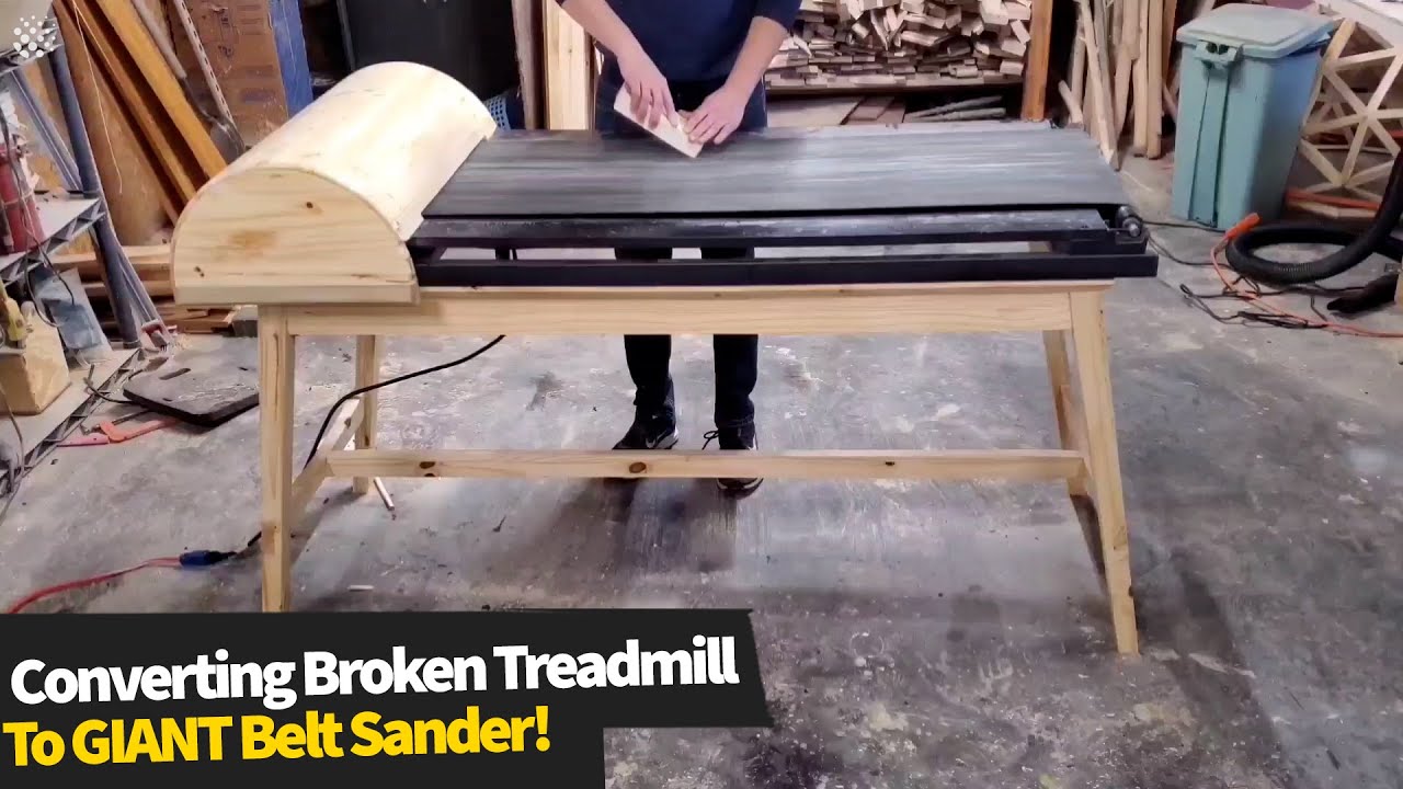 US teen converts broken treadmill into GIANT belt sander. | Home DIY Projects 2021