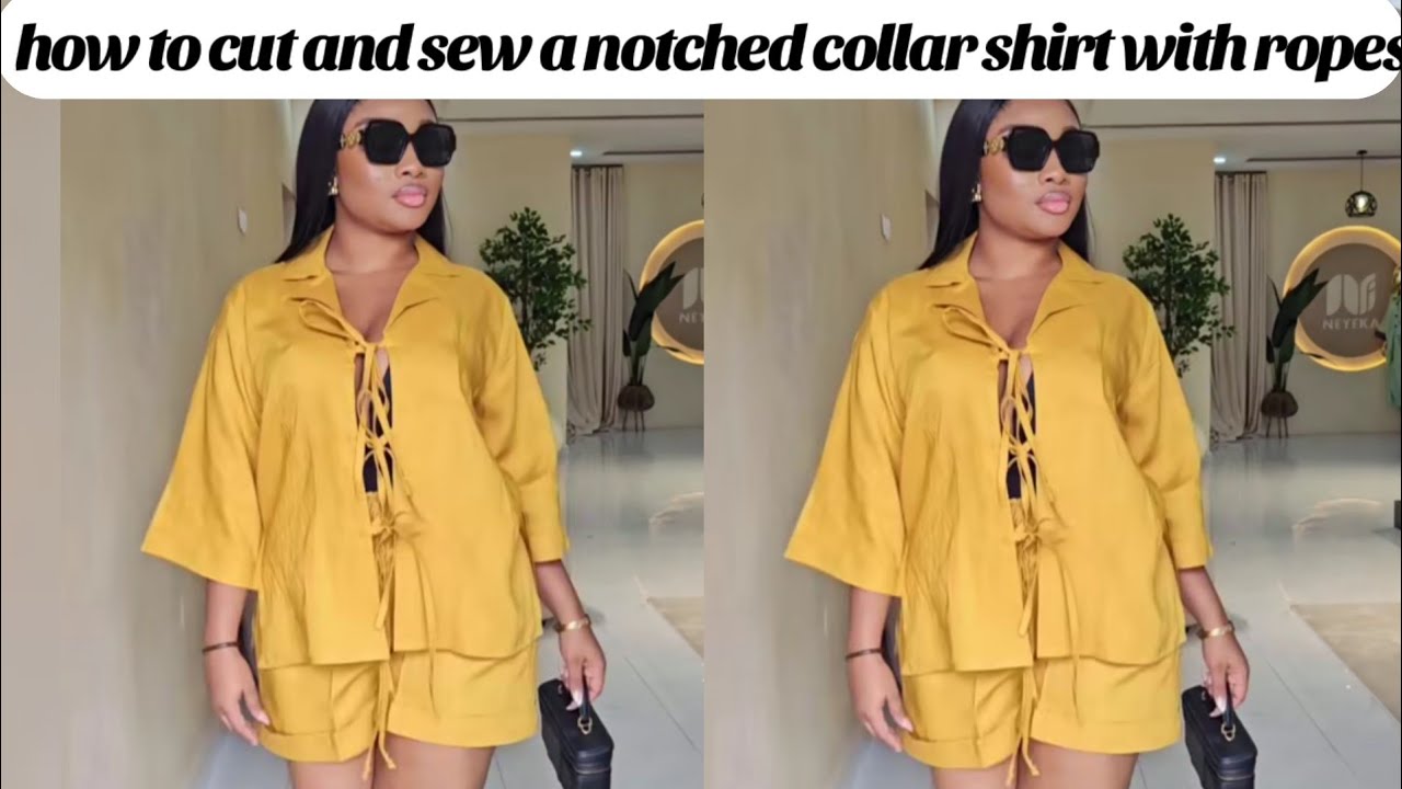 How to cut and sew a Notched Collar Shirt  | Easy  Sewing Tutorial For Beginners