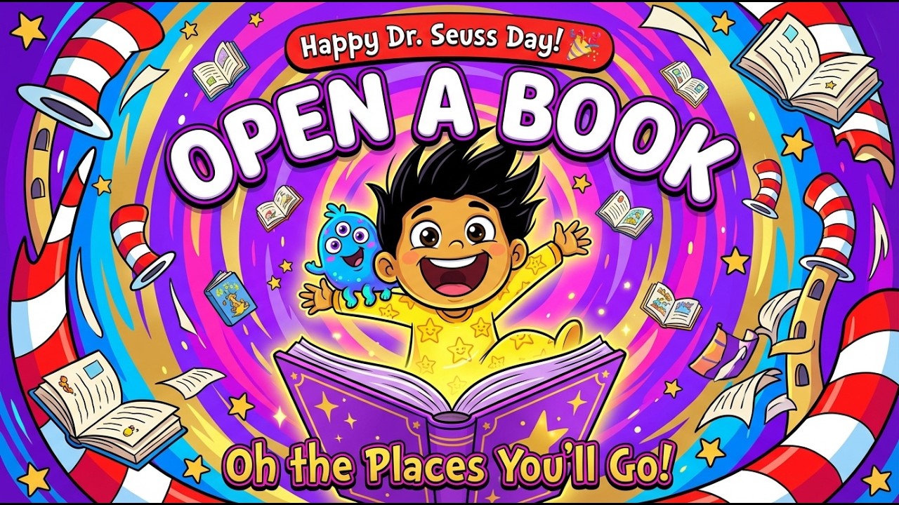 Open A Book Song for Kids 📚| Dr. Seuss Day Read Across America | Fun Reading Song for Children