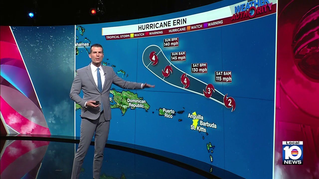 Hurricane Erin intensifies rapidly in Atlantic