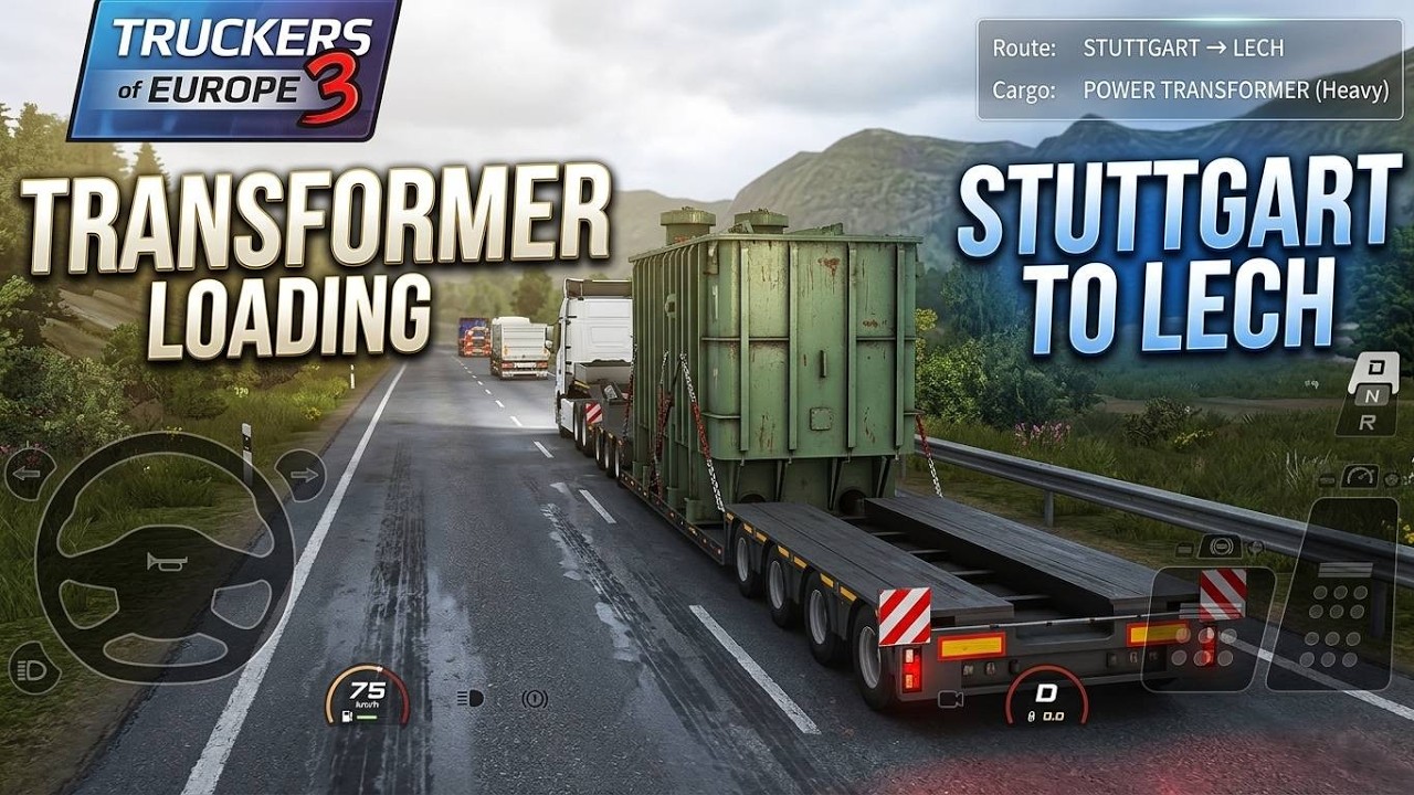 Truckers  of Europe 3 | Transformer Loading | Live Accident | Stuttgart To Lech | HD Gamer
