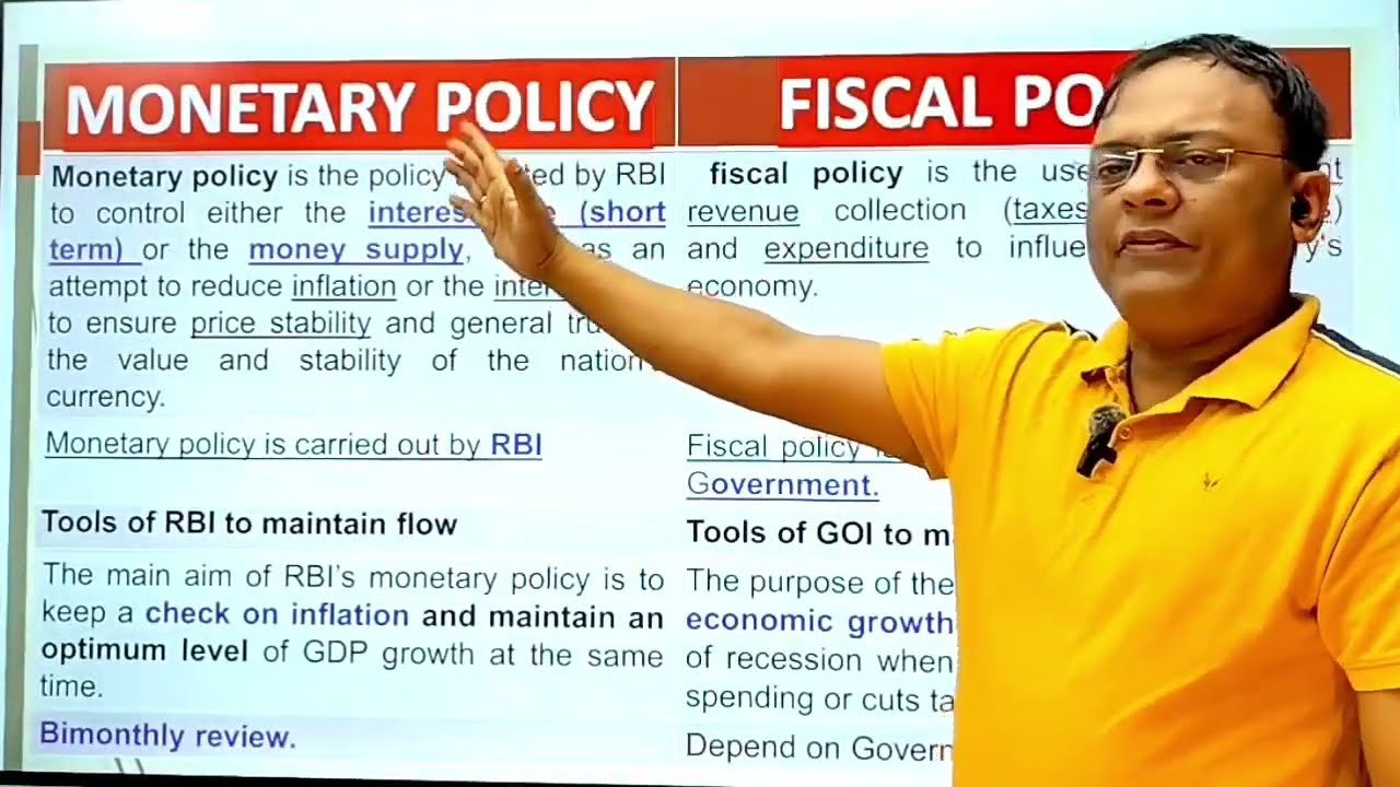 What is Monetary Policy l Difference between Monetary and fiscal policy l MPC committee