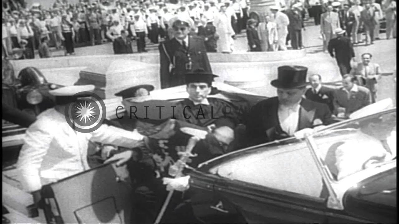 Eurico Gaspar Dutra being sworn in as the new President of Brazil in Rio de Janei...HD Stock Footage
