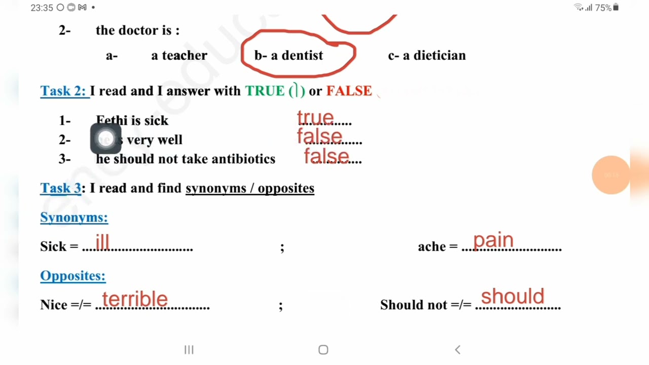 فرض الفصل الثالث لغة إنجليزية سنة ثانية متوسط