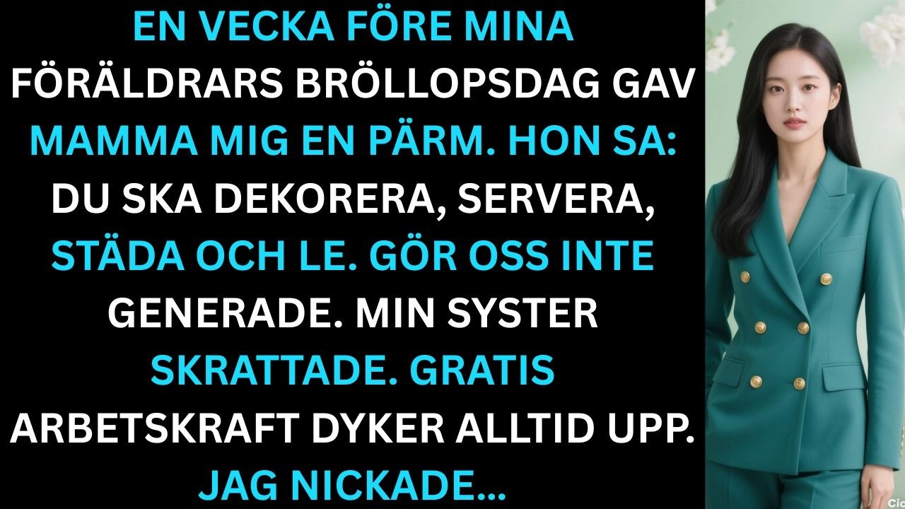 En vecka före mina föräldrars årsdag gav mamma mig en pärm och sa: Du ska…