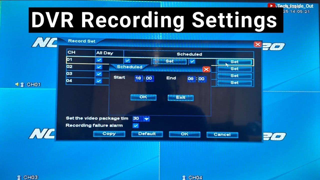 CCTV DVR recording settings explained