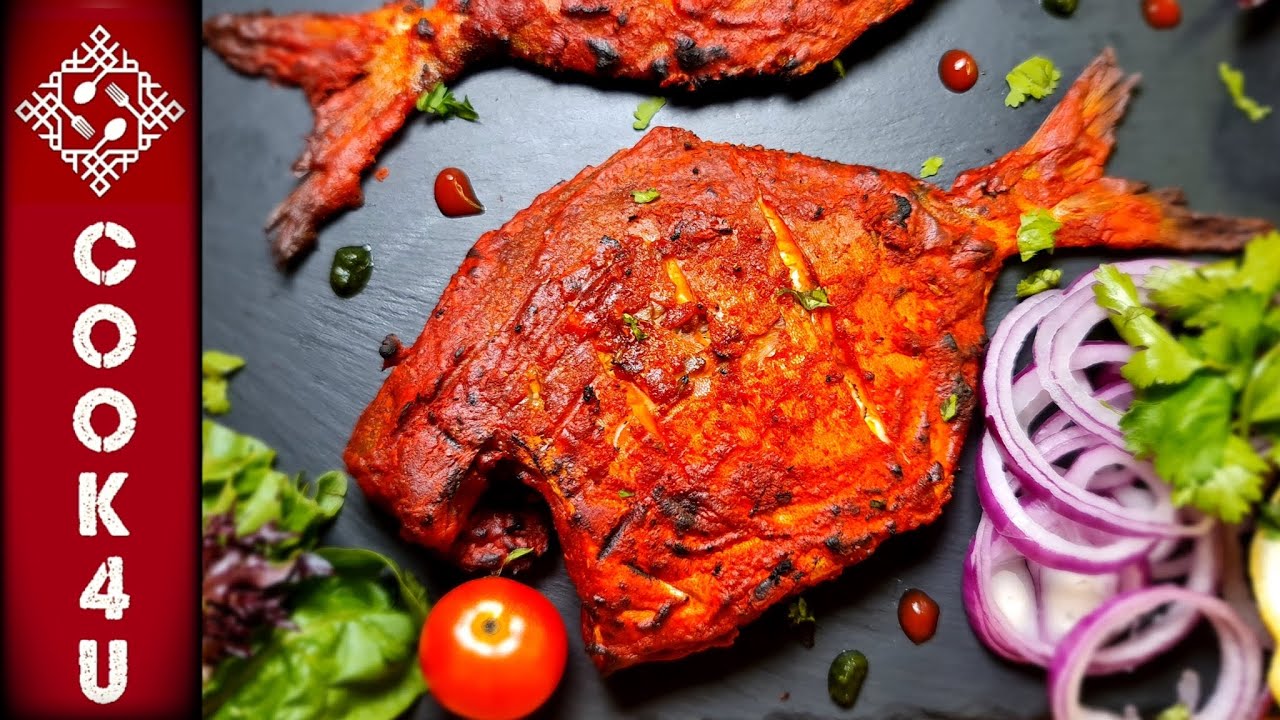 Tandoori Pomfret Recipe | Tandoori Fish | तंदूरी पॉम्फ्रेट | Grilled Fish | Tandoori Paplet Seafood