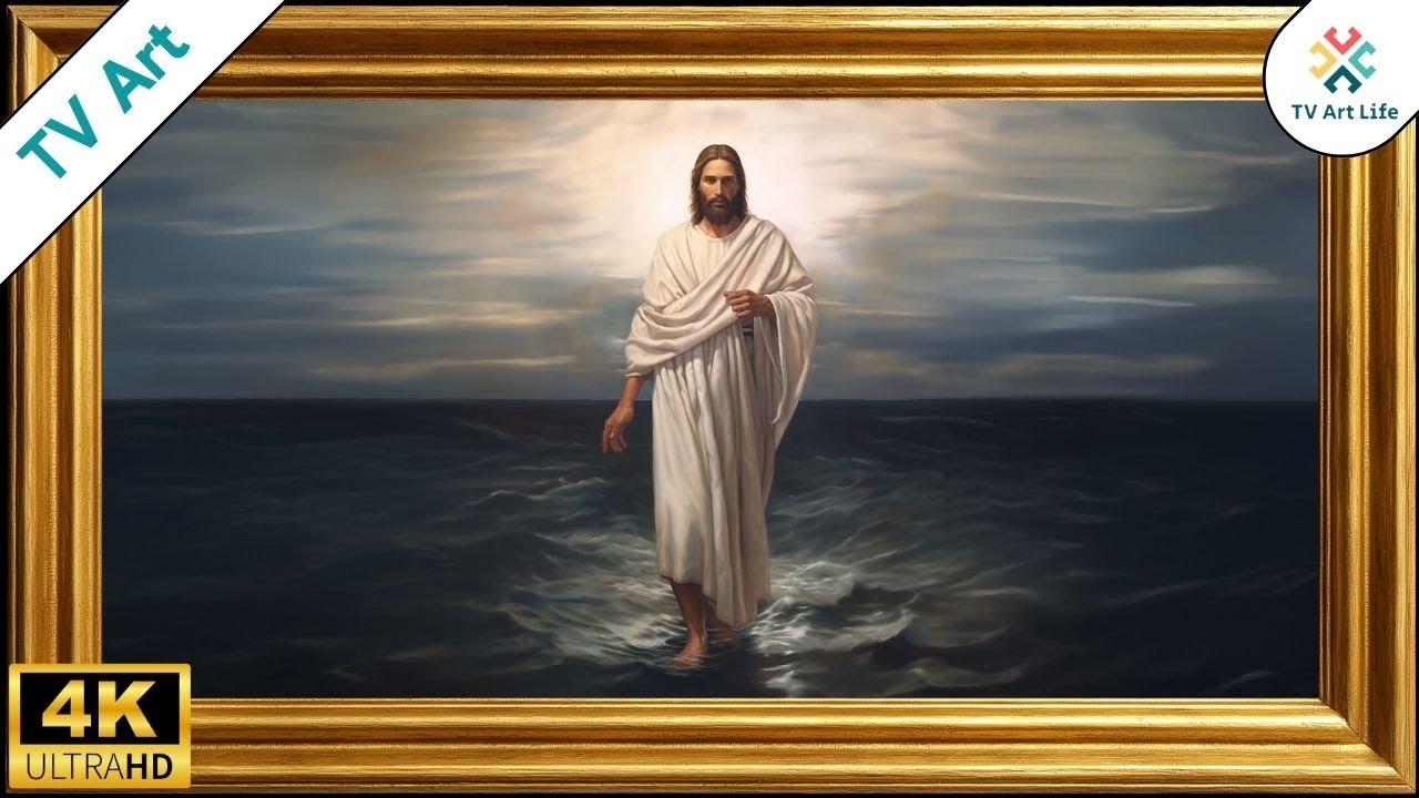 Jesus Walking on Water TV Art | Christian Art for Frame TV Screensaver | Sunday Worship | 10 hours