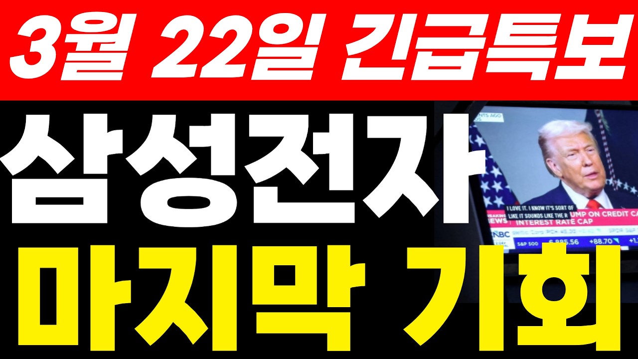 삼성전자주가전망 3월 22일 긴급특보 마지막 기회 공시 발표 오전에 바로 준비하세요 #삼성전자 #삼성전자주가전망