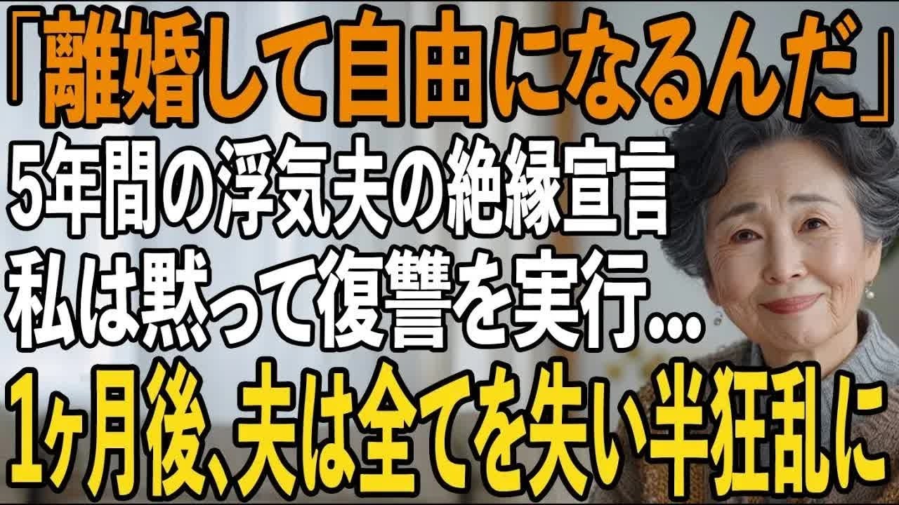 「お前との老後は無理」浮気相手と再婚する宣言をする62歳の夫。5年間知らないふりをしてきた私が黙って準備した”恐ろしい復讐計画”ー1ヶ月後、夫は全てを失い半狂乱に【シニアライフ】【60代以上の方へ】