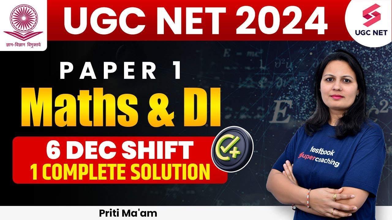 UGC NET Paper 1 | UGC NET 2024 Paper 1 Data Interpretation & DI 6 Dec Paper Solution | Priti Ma'am