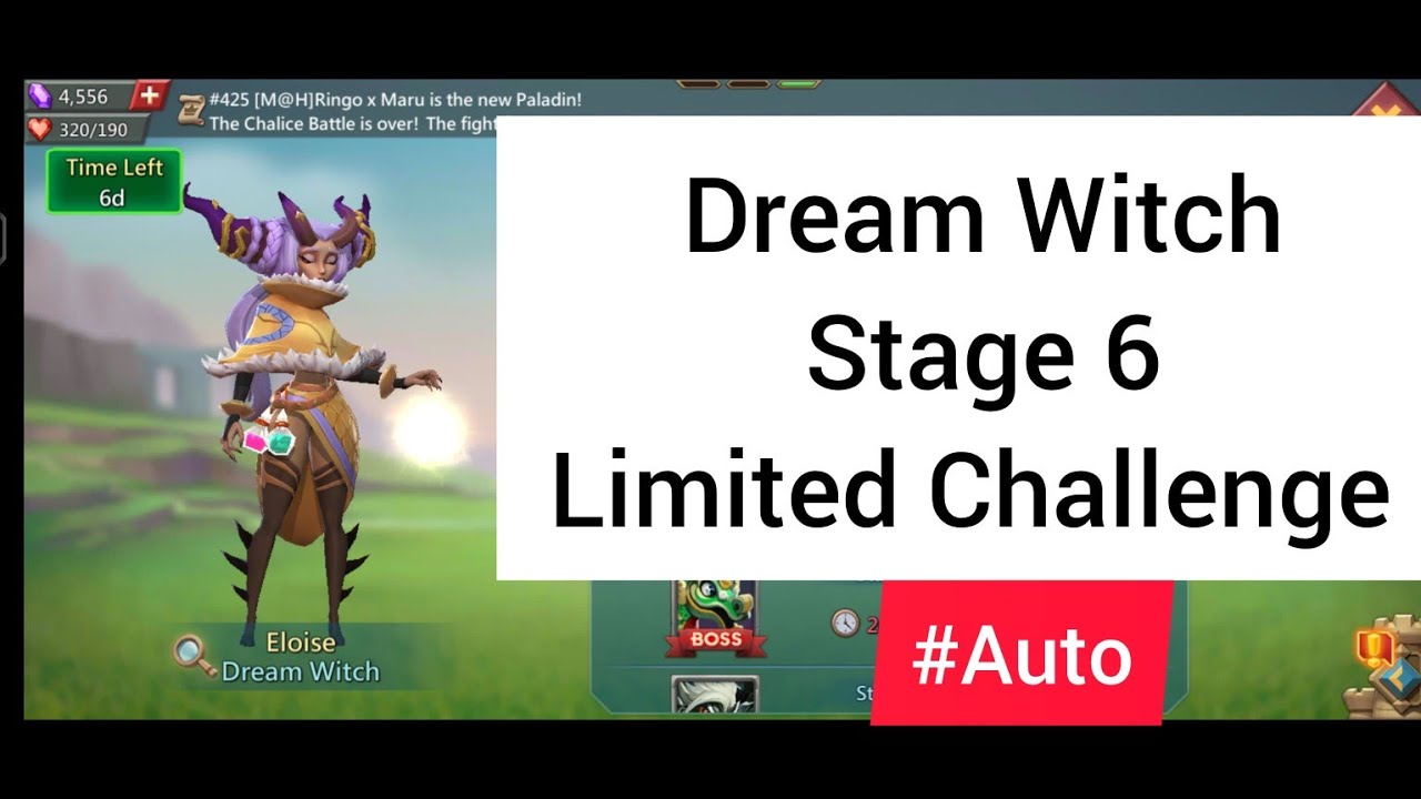 Dream Witch Stage 6 Auto | F2P Hero's | Limited Challenge | Lords Mobile | MG TRAP