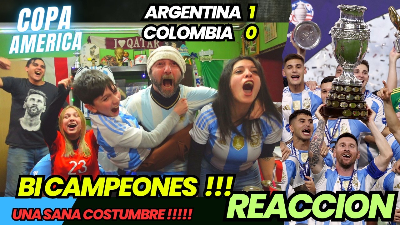 ARGENTINA 1 vs COLOMBIA 0 - Reacciones de Hinchas Argentinos - BI CAMPEONES - COPA AMERICA