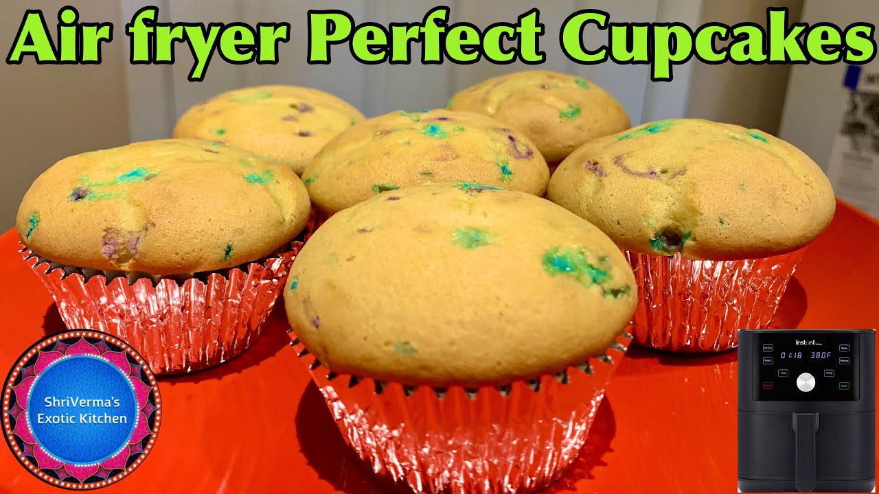 Air Fryer Cupcakes | How To Make Cupcakes In Air Fryer | Cake Mix Cupcakes | Quick And Easy Cupcake