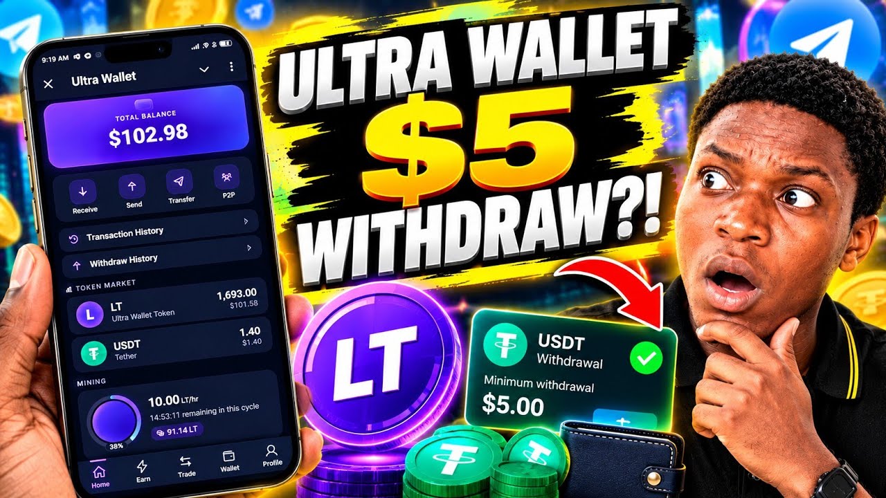 Аирдроп Ultra Wallet: минималка на вывод $5?! | Токен LT, майнинг и полный гайд