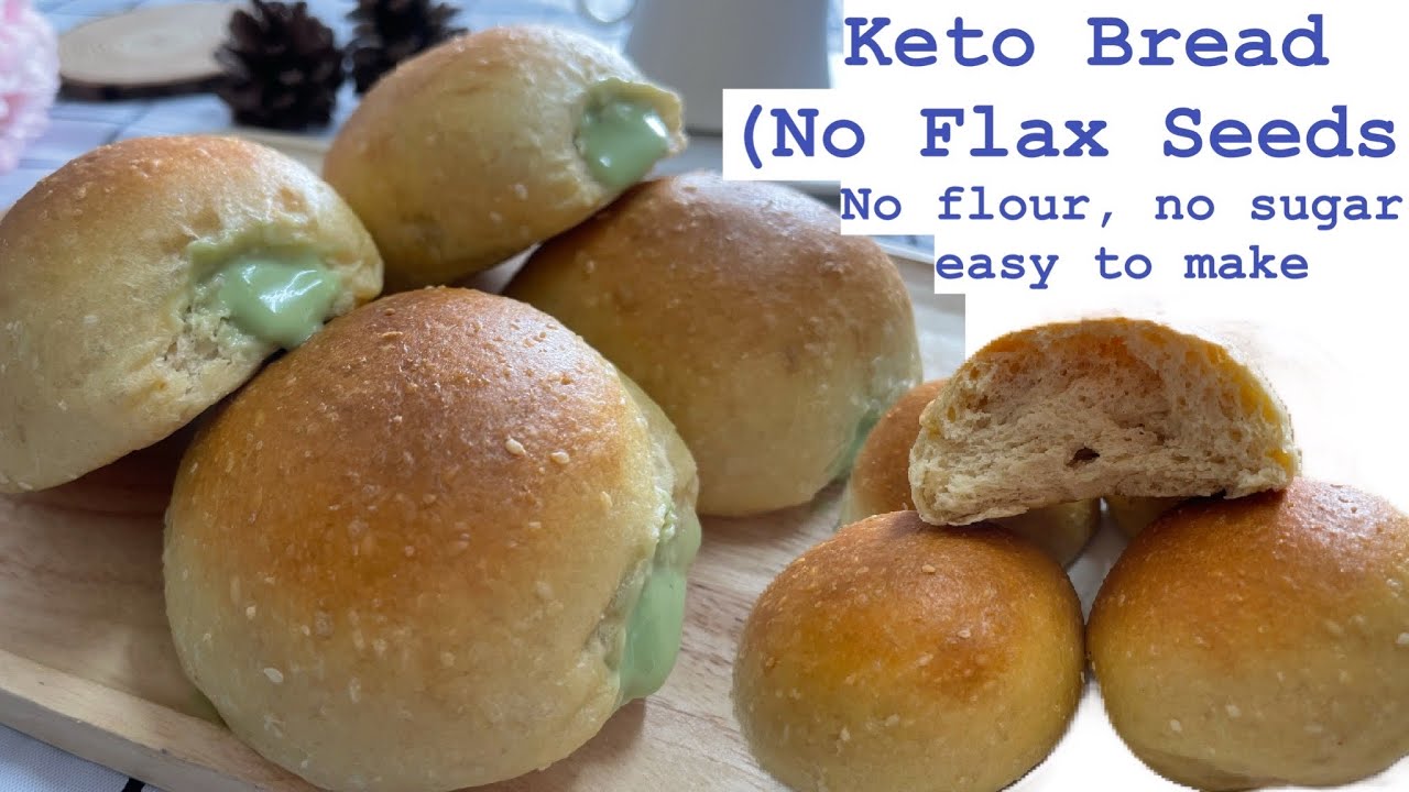Keto LowCarb ขนมปังคีโตสูตรไม่มีเมล็ดแฟลกซ์Keto Bread(No Flax Seeds)No flour, no sugar, easy to make