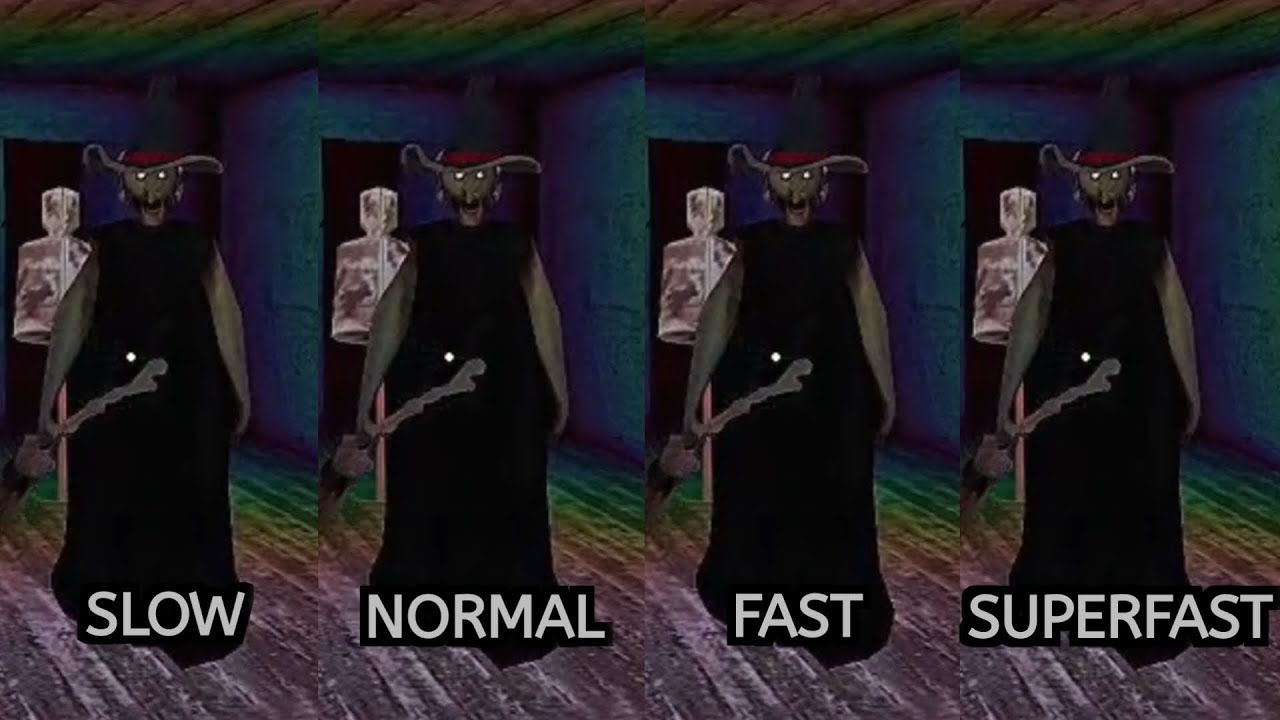 Granny 1 halloween update chase music in slow, normal, fast and superfast