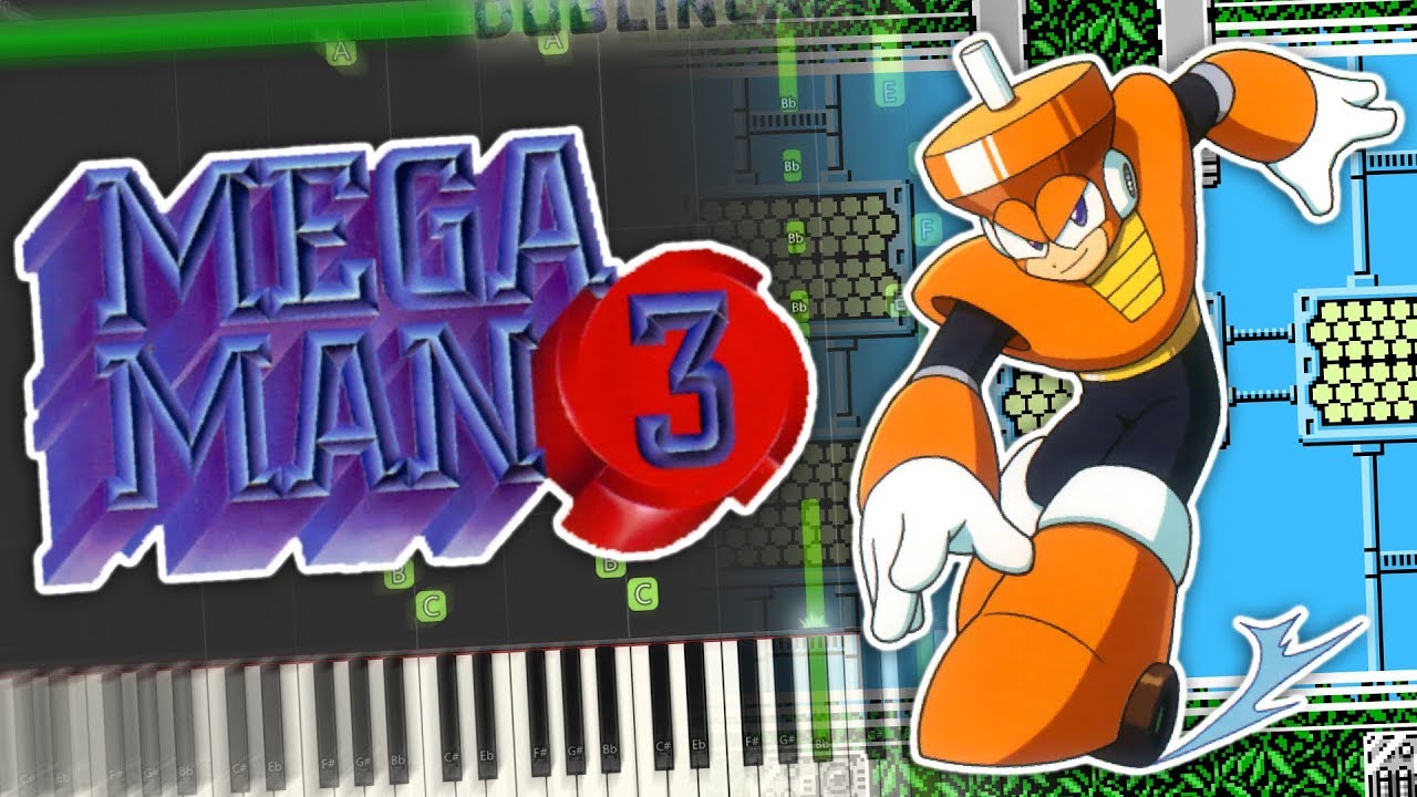 Mega Man 3 - Top Man Theme Piano Tutorial Synthesia