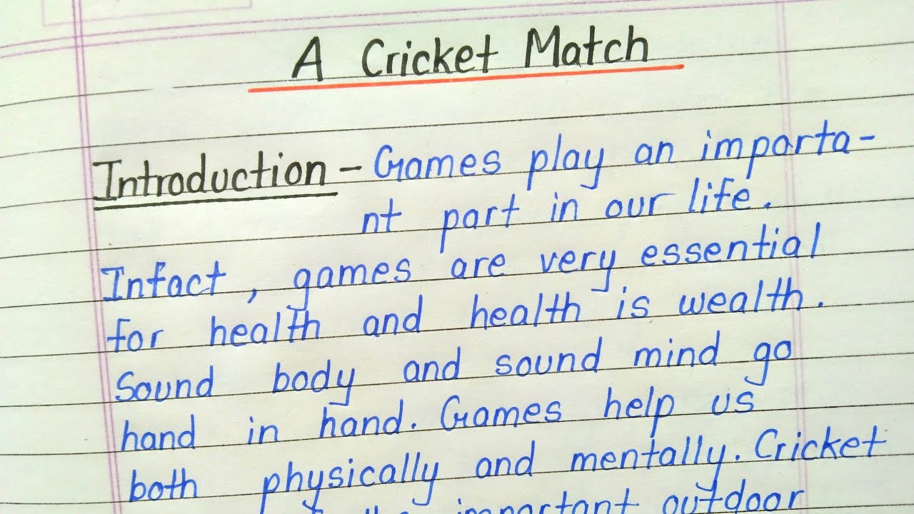 Essay on a cricket match || A cricket match essay writing