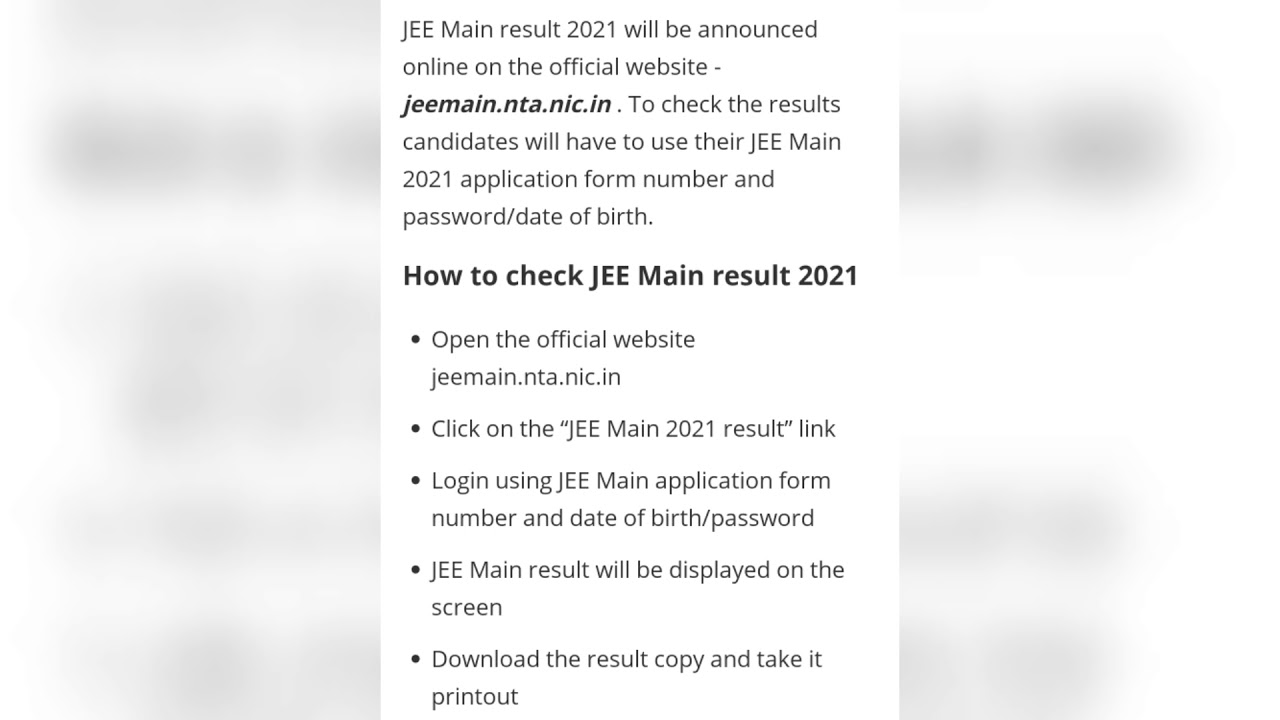 JEE MAIN 2021 FEBRUARY | RESULTS TO BE DECLARED SOON | PROCEDURE | IMPORTANT ALERT