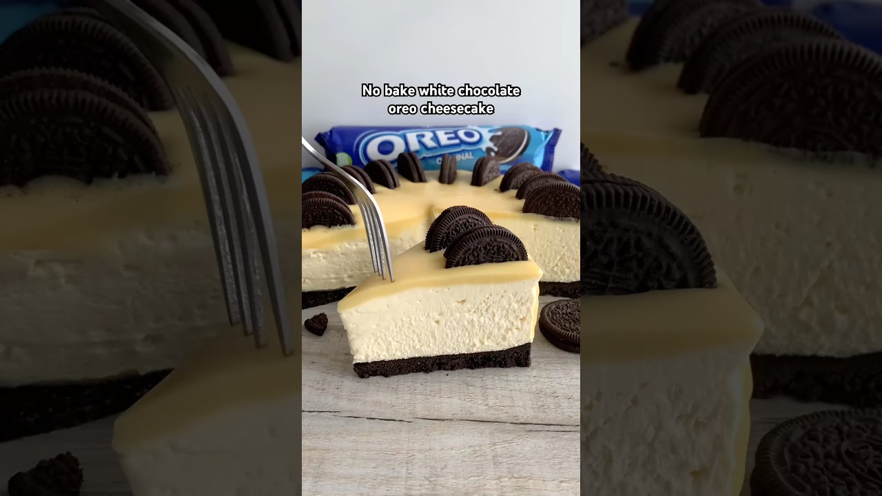 No bake white chocolate Oreo cheesecake