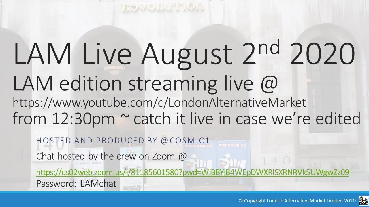 LAM Live 2nd Aug 2020 ~ Lock down edition part 1 of 2