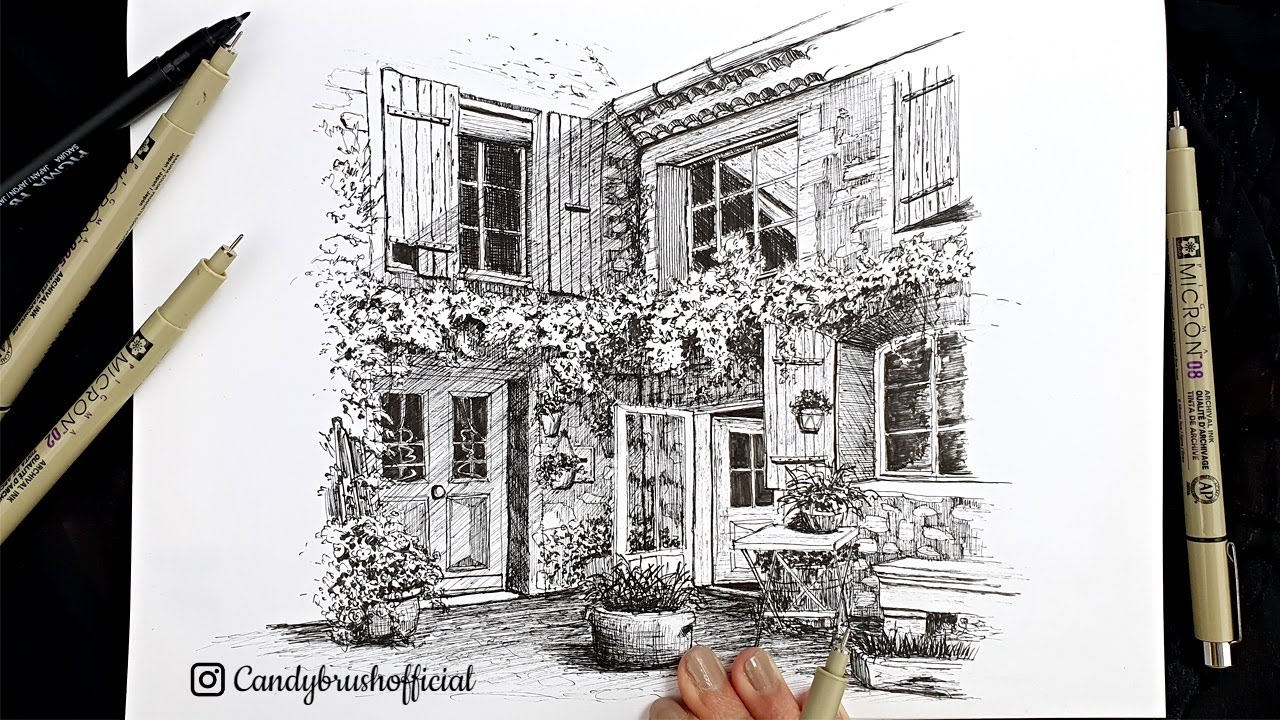Pen & Ink Urban Sketching Series | Drawing An European Old Building
