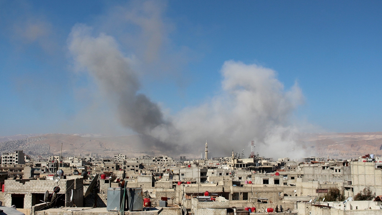 Amateur footage reveals airstrikes over southern Syria