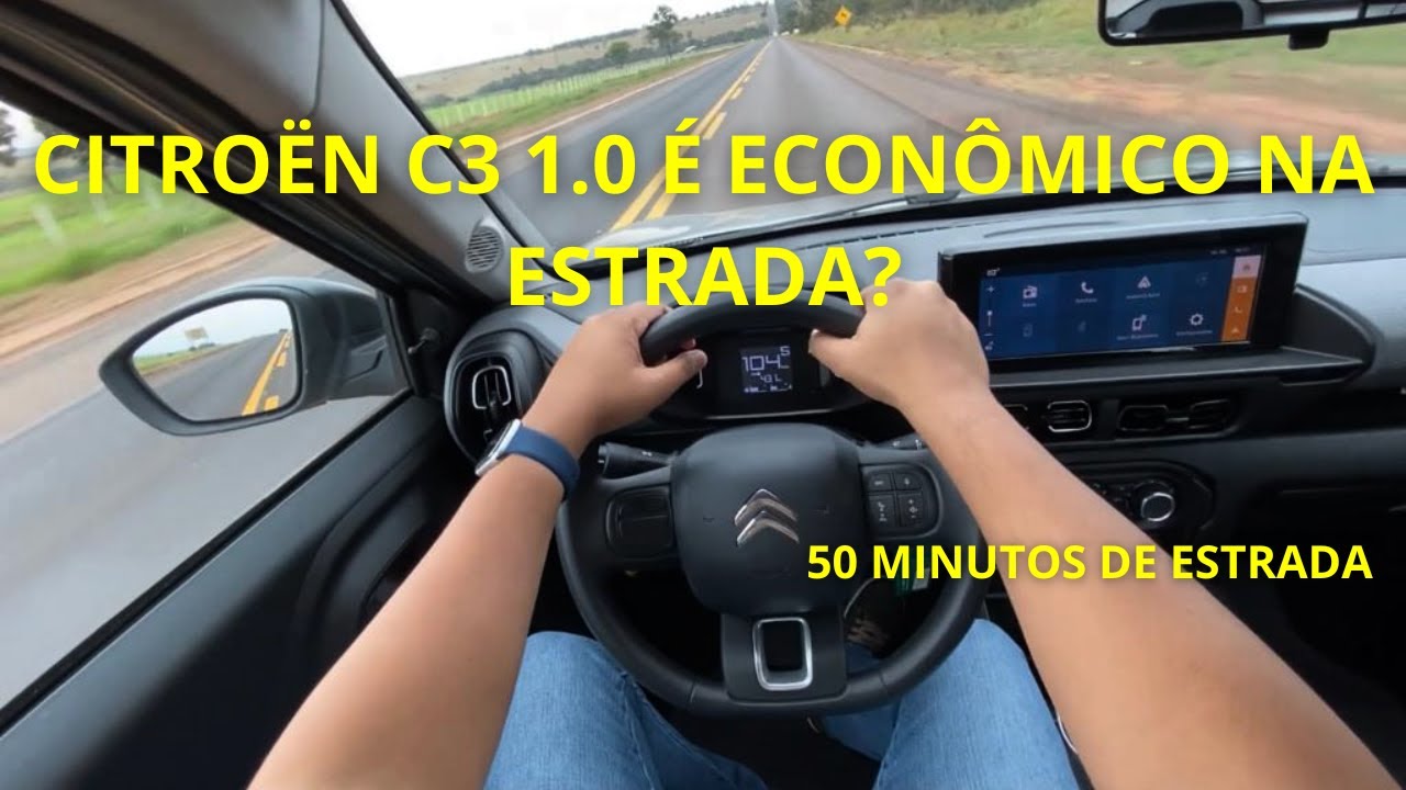 CONSUMO NA ESTRADA DO CITRO&Euml;N C3 1.0 2023, &Eacute; O 1.0 MAIS ECON&Ocirc;MICO? 🤔🤔 - 50 MINUTOS DE ESTRADA 🔥🔥🔥