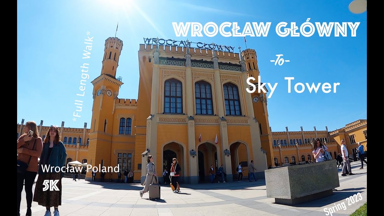 Wrocław Główny 🇵🇱 to Wrocław Sky Tower 5k Walk *full length*, Wrocław Poland, Spring 2023