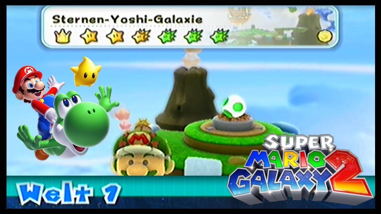 Super Mario Galaxy 2 /2 Welt 1 /2 Sternen-Yoshi-Galaxie +Grünsterne