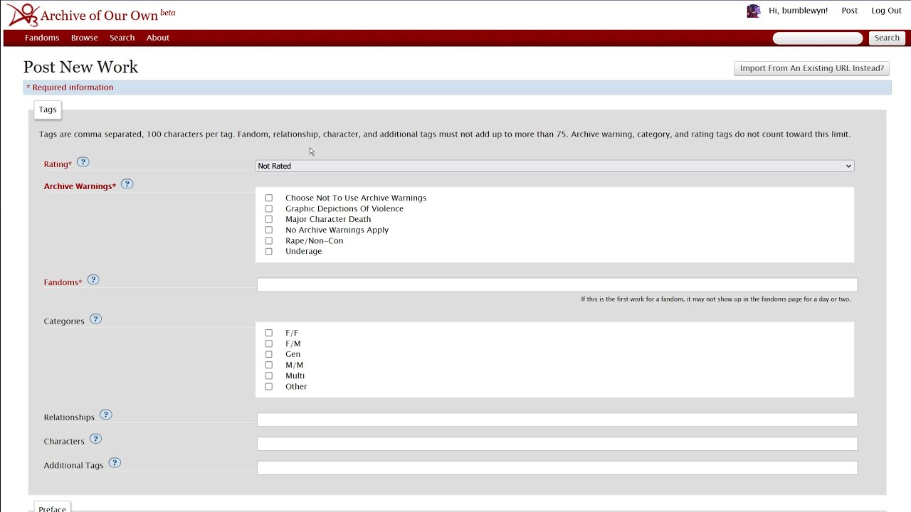 How to post a fanfic on AO3 (tags, formatting, tips & tricks)