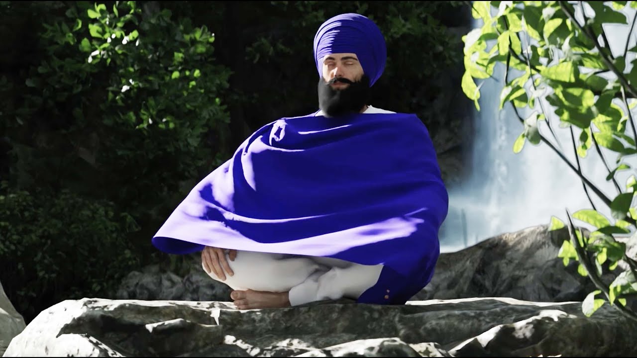 Waheguru Simran at a Waterfall| 6 Hours of Soothing Relaxing Meditation|All Night All Day Meditation