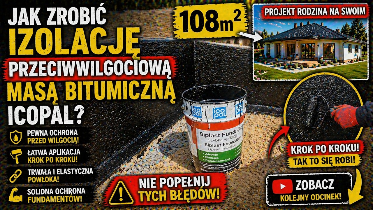 🔴EP.8 Jak zrobić Izolacje przeciwwilgociową  masą bitumiczną Icopal .