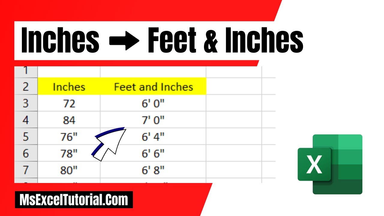 How to Convert Inches to Feet and Inches in Excel