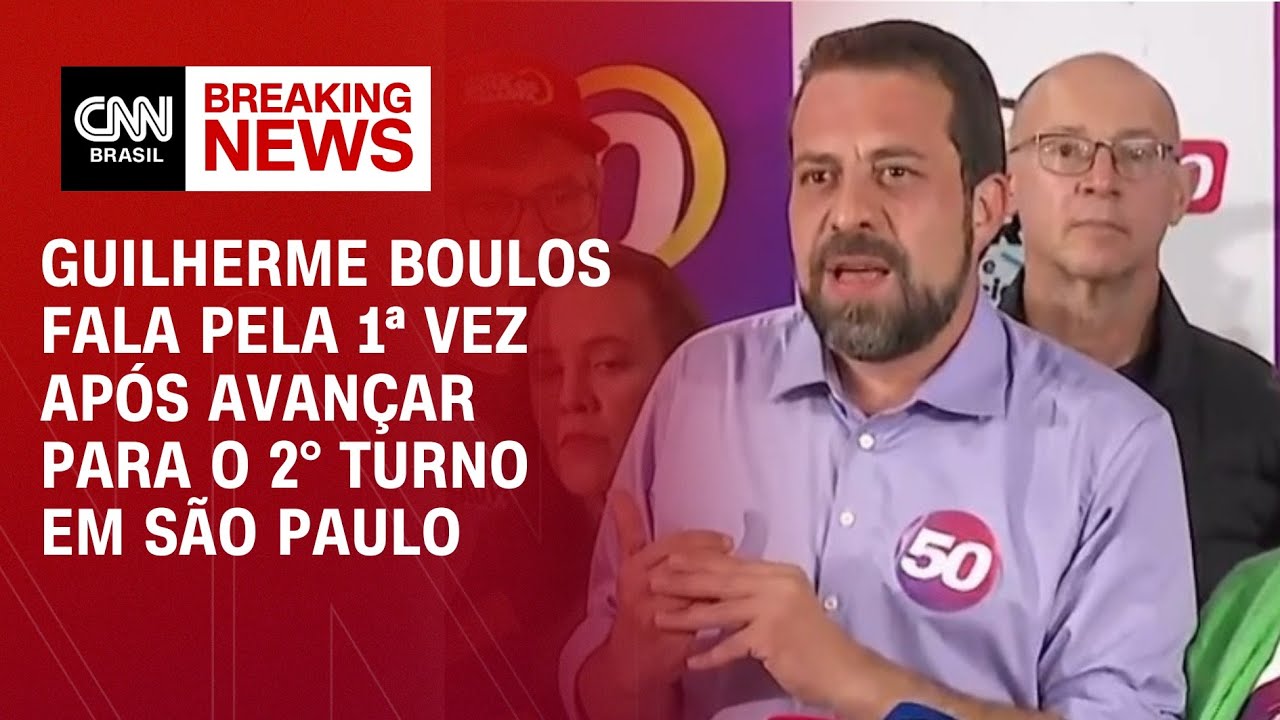 Guilherme Boulos fala pela 1ª vez após avançar para o 2° turno em São Paulo | CNN ELEIÇÕES