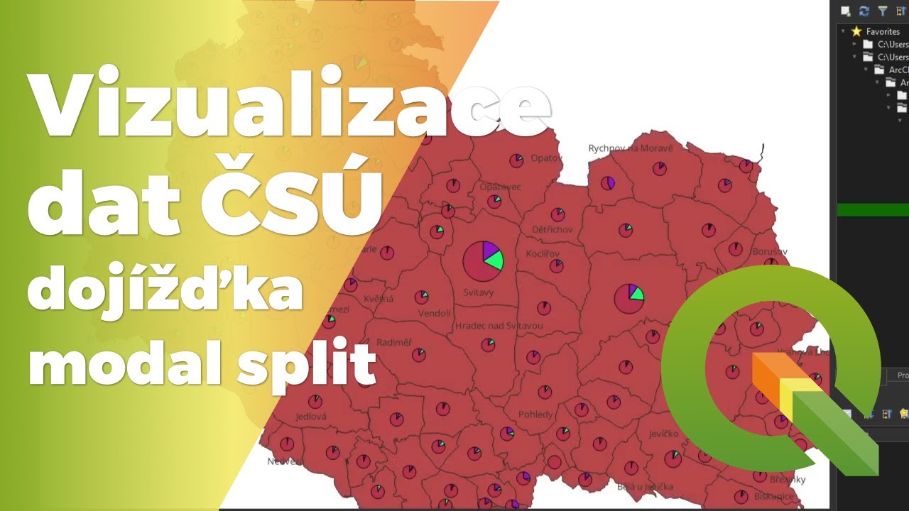 QGIS doj&iacute;žďka modal split data ČS&Uacute;