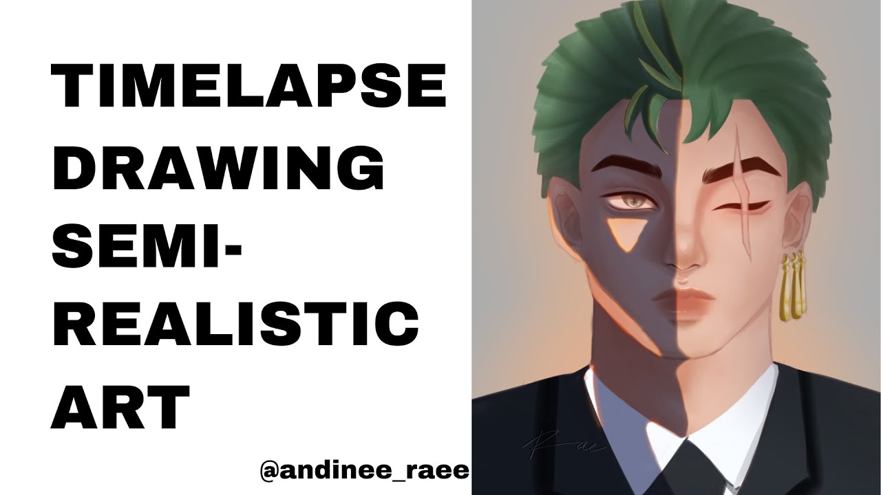 TIMELAPSE DRAWING SEMI-REALISTIC ART ON IBIS PAINT