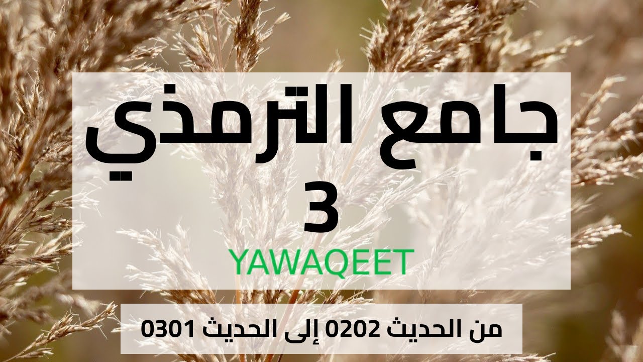Yawaqeet عرض وقراءة جامع الترمذي | 202 — 301 | قناة يواقيت