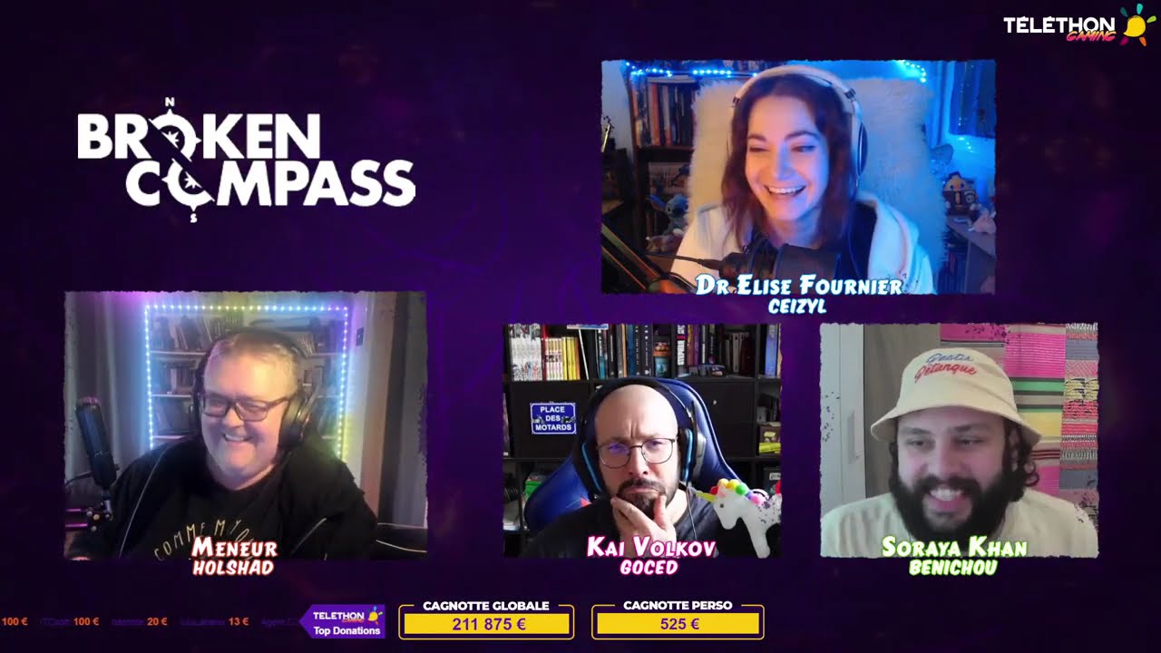 Partie 5🎮 Téléthon Gaming  J2🧬| On sauve des vraies vies | Jeu de rôle Broken Compass