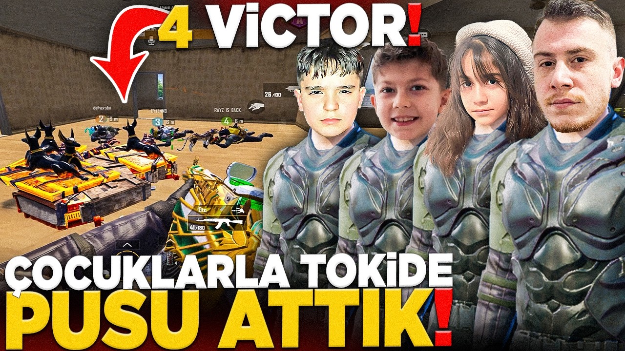 8 YAŞ &Ccedil;OCUK YOUTUBERLARLA VİCTOR PUSUSU YAPTIK ! | PUBG Mobile