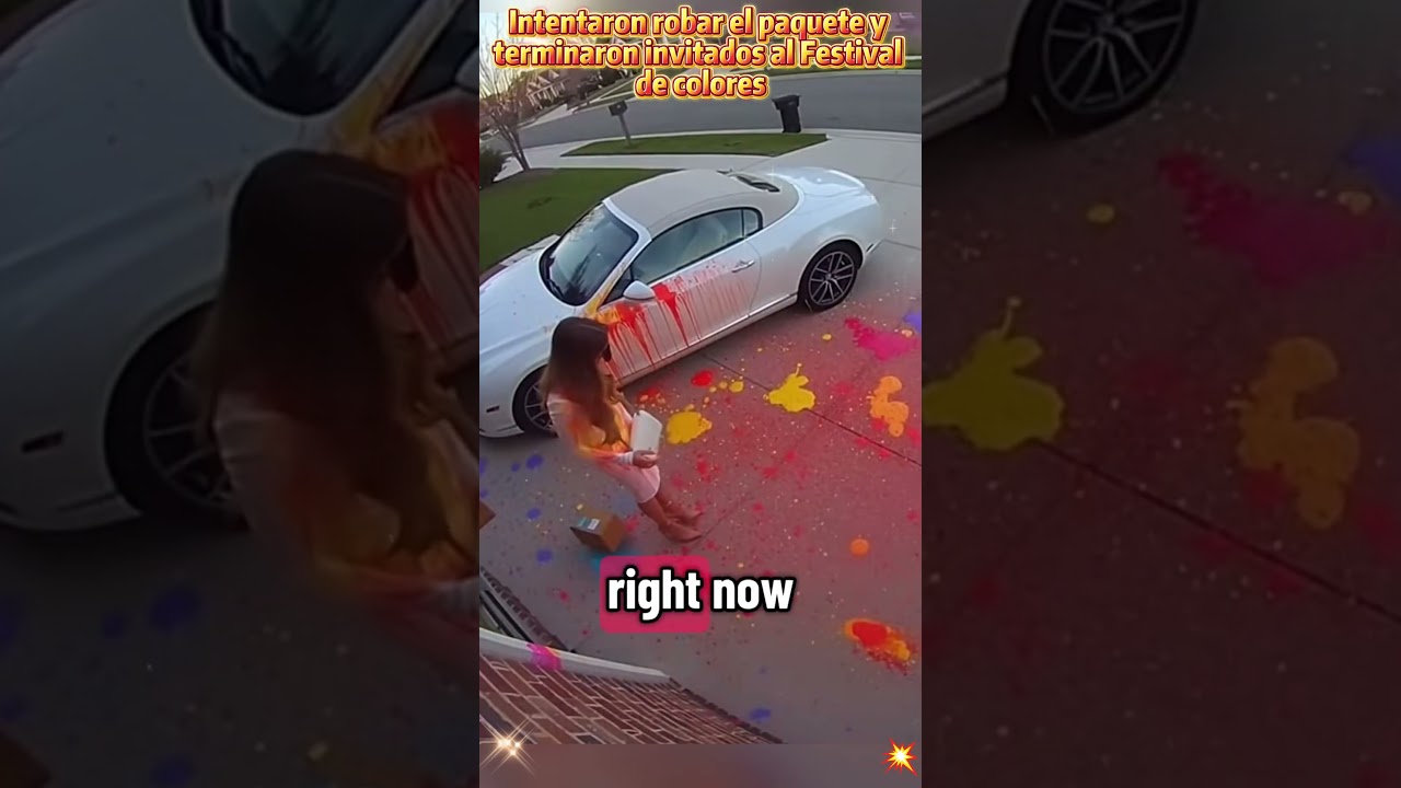 Porch exploding package box,  prank 😁#porchpiratecaught #glitter #prank #ringdoorbell #package