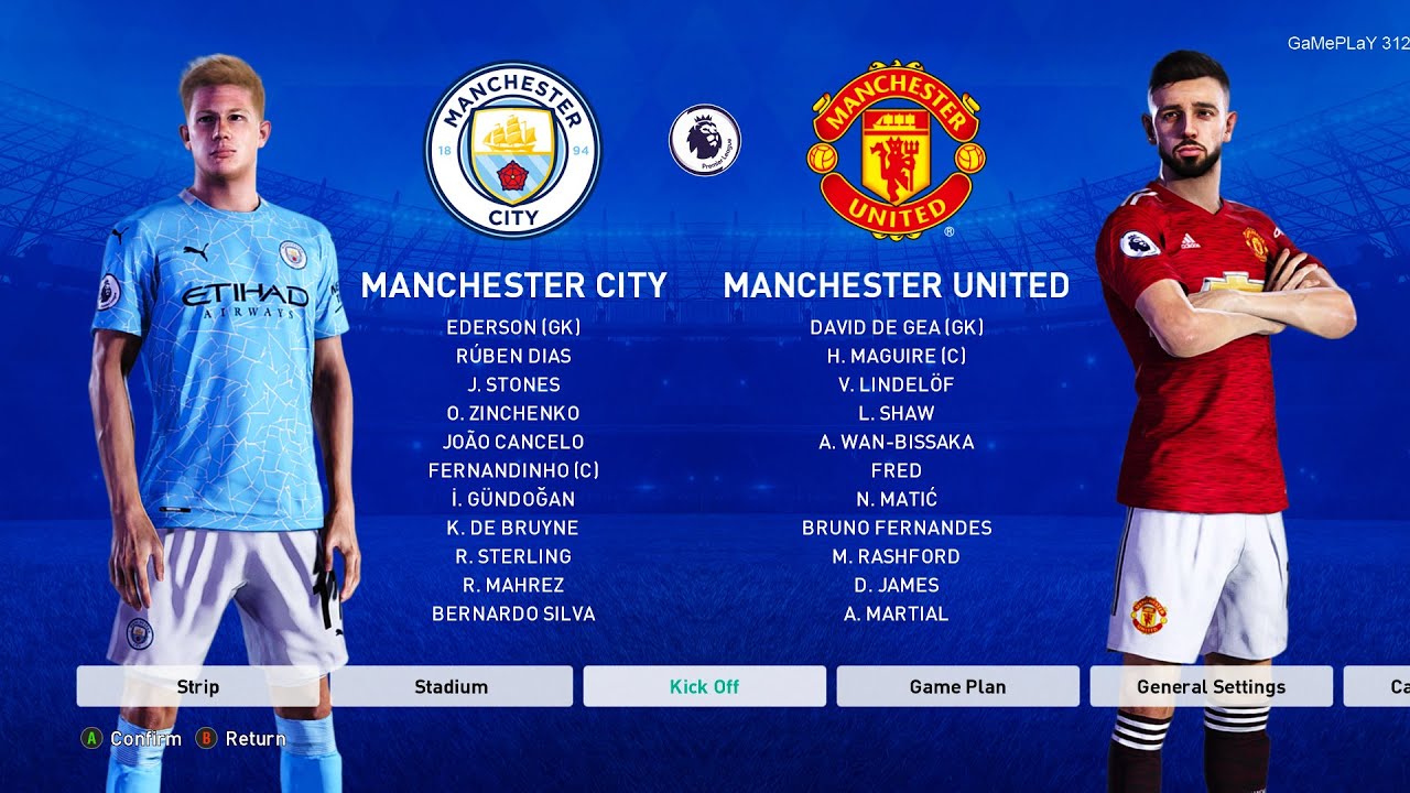 PES 2021 &mdash; &laquo;Манчестер Сити&raquo; против &laquo;Манчестер Юнайтед&raquo; &mdash; полный матч и дерби &mdash; игровой процесс