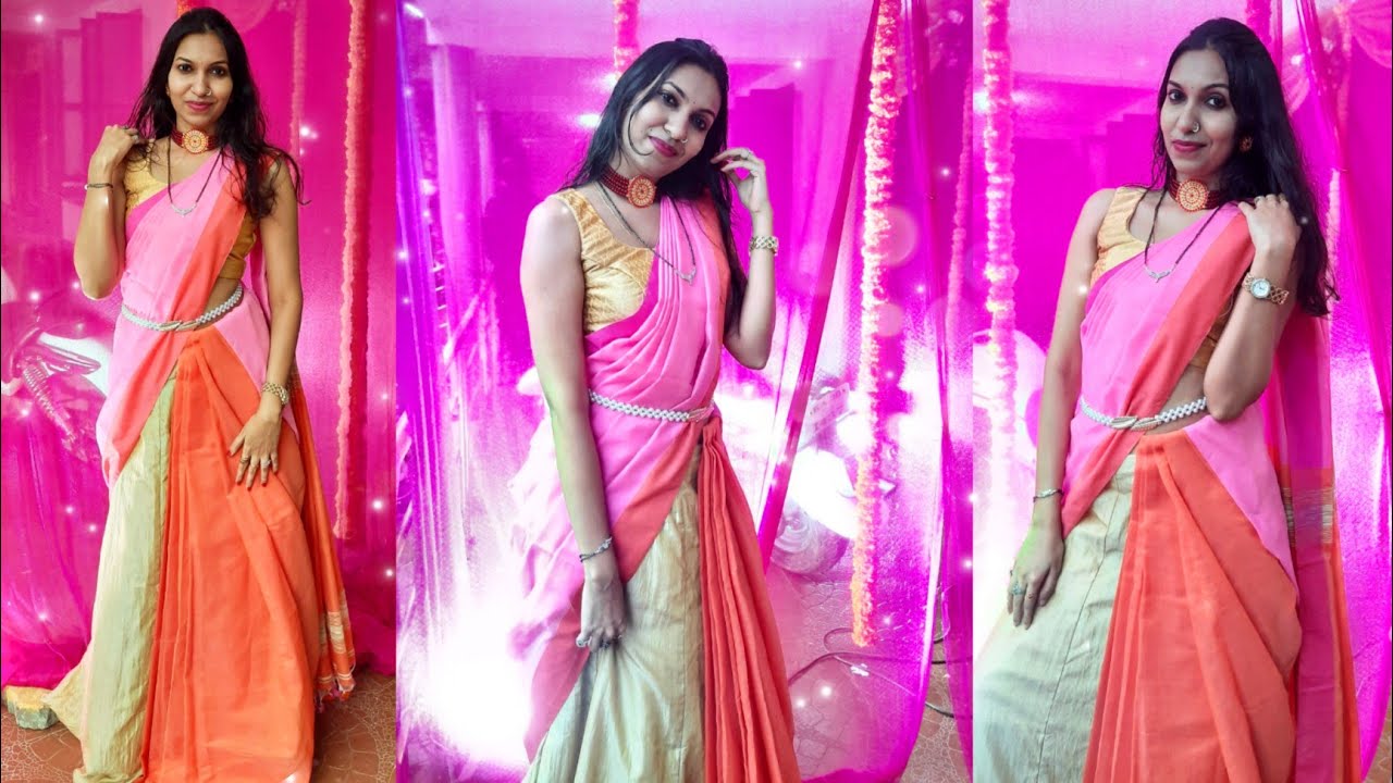 Drape Your Saree with Lehenga | ಲೆಹೆಂಗ ಜೊತೆ ಸೀರೆ Beautiful ಆಗಿ ಕಾಣಿಸುತ್ತೆ #sareedraping