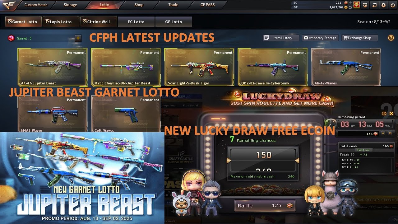 NEW LUCKY DRAW FREE ECOIN SYTEM & JUPITER BEAST GARNET LOTTO CROSSFIRE PH