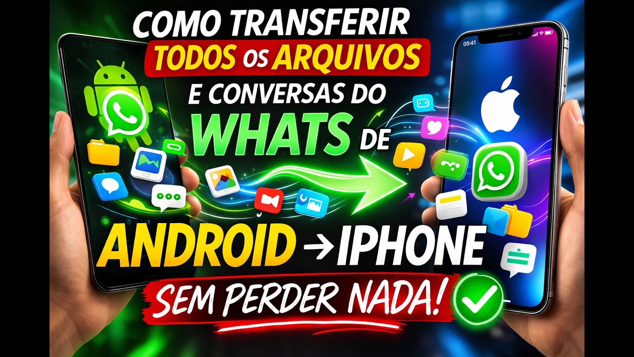 COMO TRANSFERIR TODOS OS ARQUIVOS E CONVERSAS DO WHATS DE ANDROID PARA IPHONE SEM PERDER NADA✅