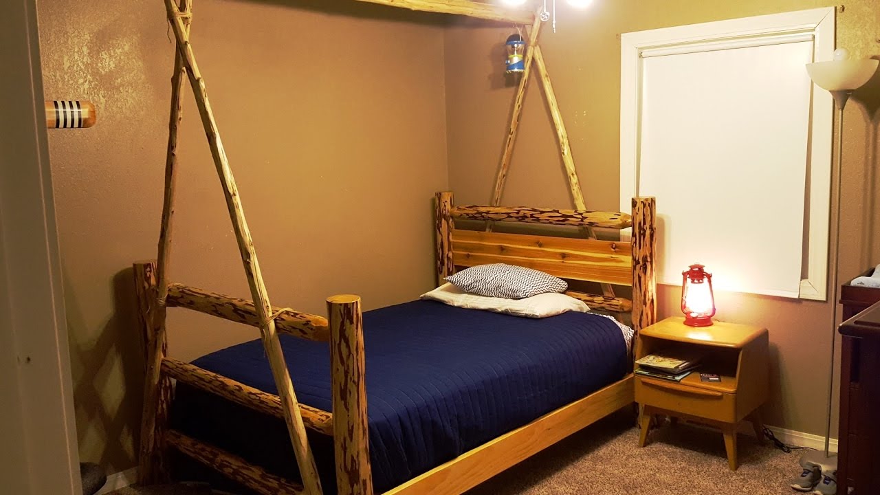 Cedar log bed build